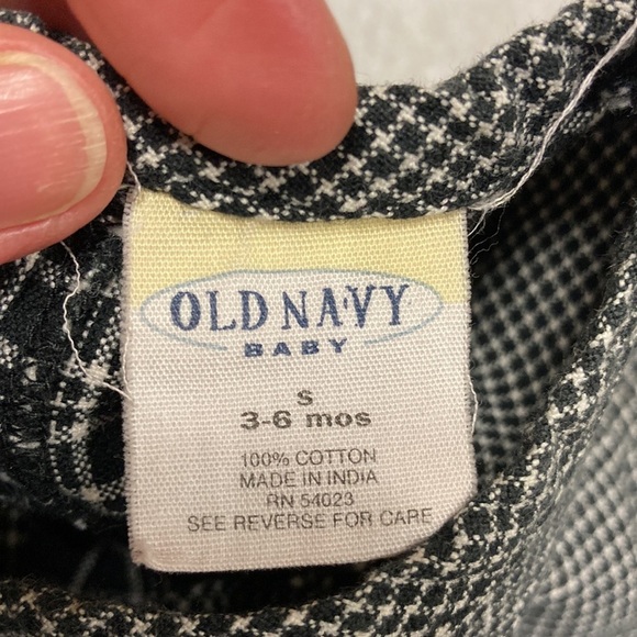 Vintage old navy black plaid embroidered duck dress 3/6m - Picture 6 of 6